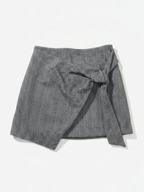 Aritzia Wilfred Wool Cashmere Herringbone Wrap Mini Skirt - 4